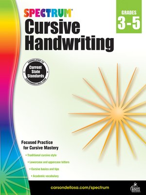 cover image of Spectrum Cursive Handwriting, Grades 3--5